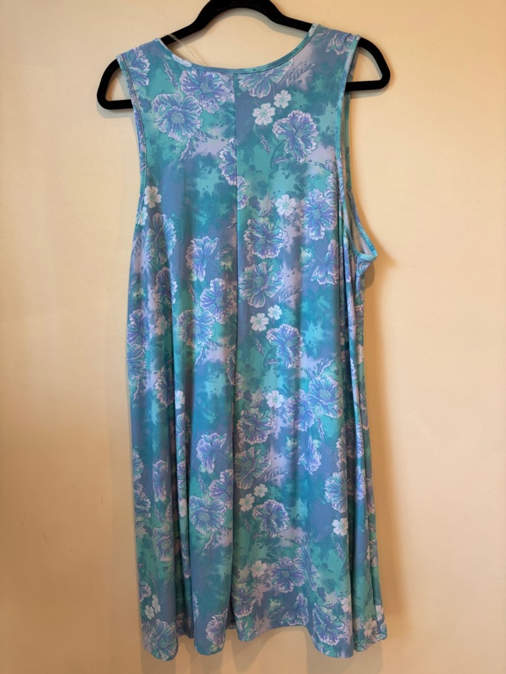 just be Teal Floral Sleeveless Swing Top - Picture 5 of 5